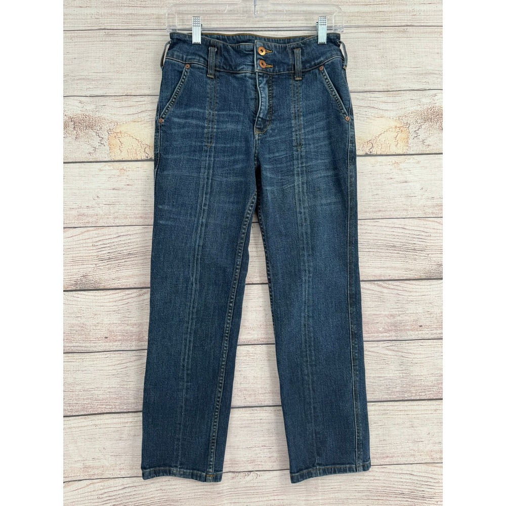 Pilcro Straight Leg Jeans Womens 26 Blue Seam Detail High Rise